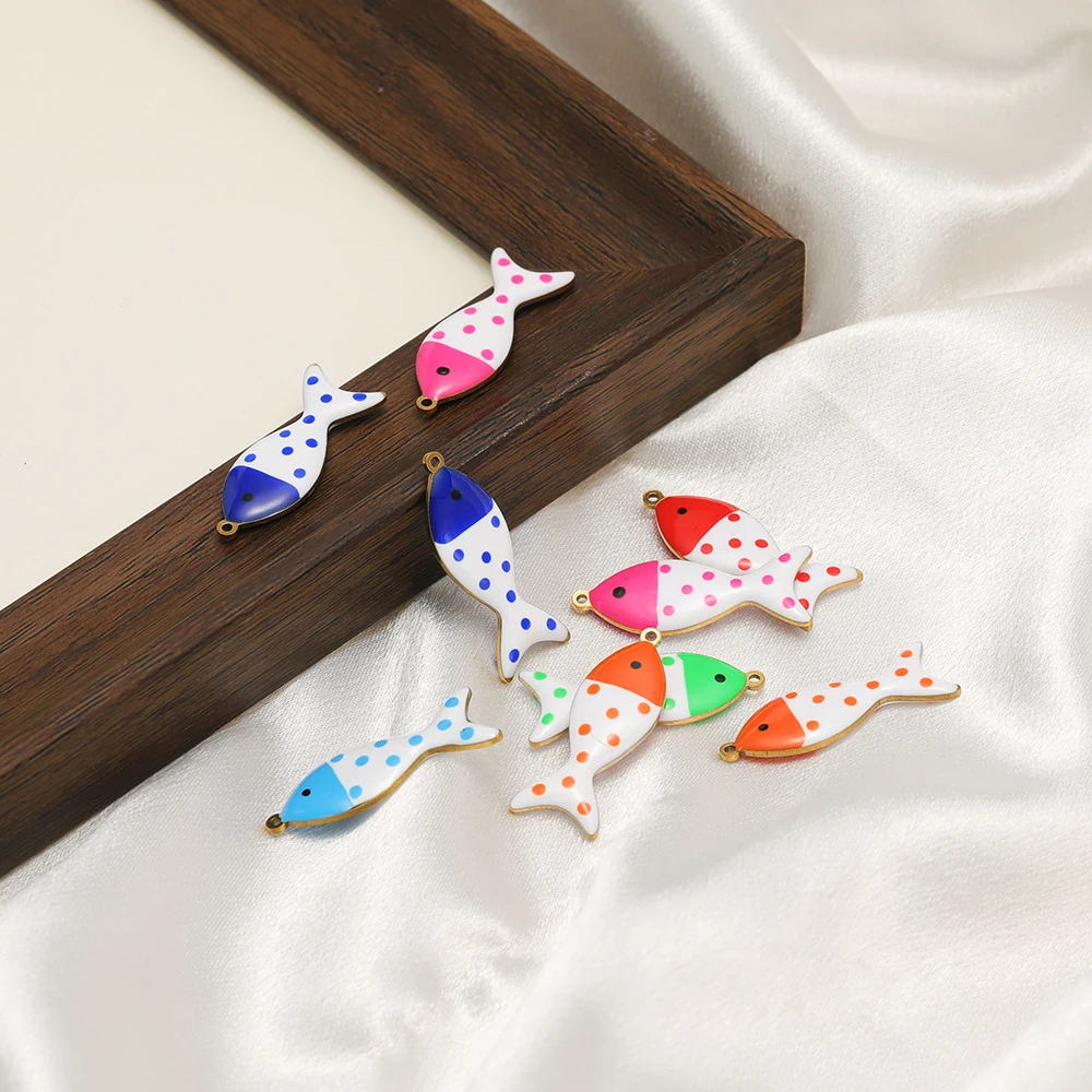 5 قطعة جديد الفولاذ المقاوم للصدأ المينا بقعة الأسماك السحر 32x12 مللي متر قلادة المعلقات DIY بها بنفسك صنع المجوهرات أقراط أساور النتائج