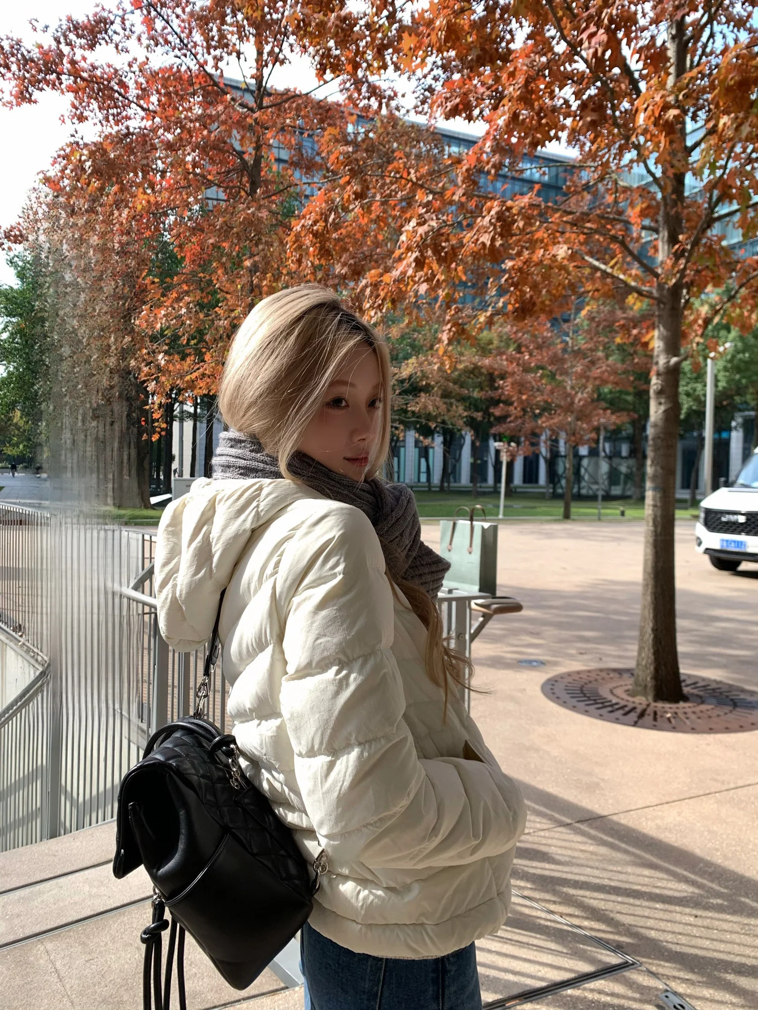 

Women's Thiened Warm ort down Jaet White Du Feather Svel Coat Korean Sle Commute Faion Nylon Fabric Zipper ...