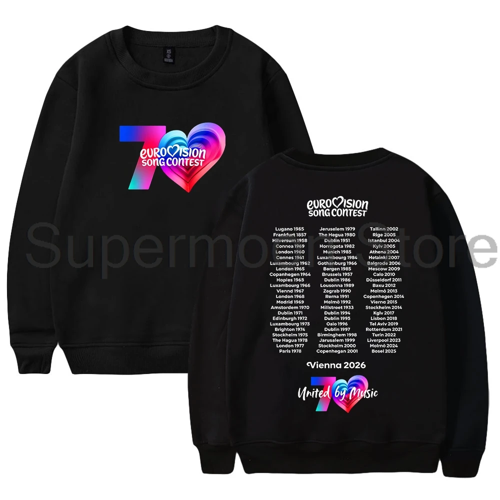 Eurovision Song Contest Vienna 2026 Merch Crewneck Long Sleeve Streetwear Women Men Pullover Sweatshirts