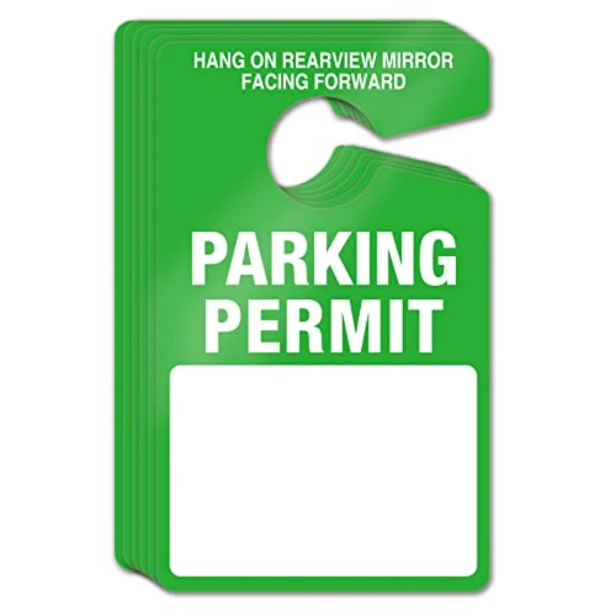 

50 Pack Parking Permit Hang Tag -Poly Plastic Parking Placards -Temporary Parking Passes, Blank PVC Parking Passes for Car Rear