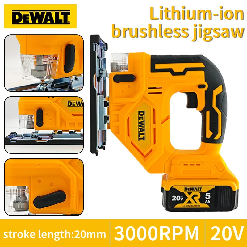 

Dewalt 3000RPM Brushless Curve Saw 20V Cordless Electric Jig Saw Portable Multifunction Adjustable Woodworking Power Tool