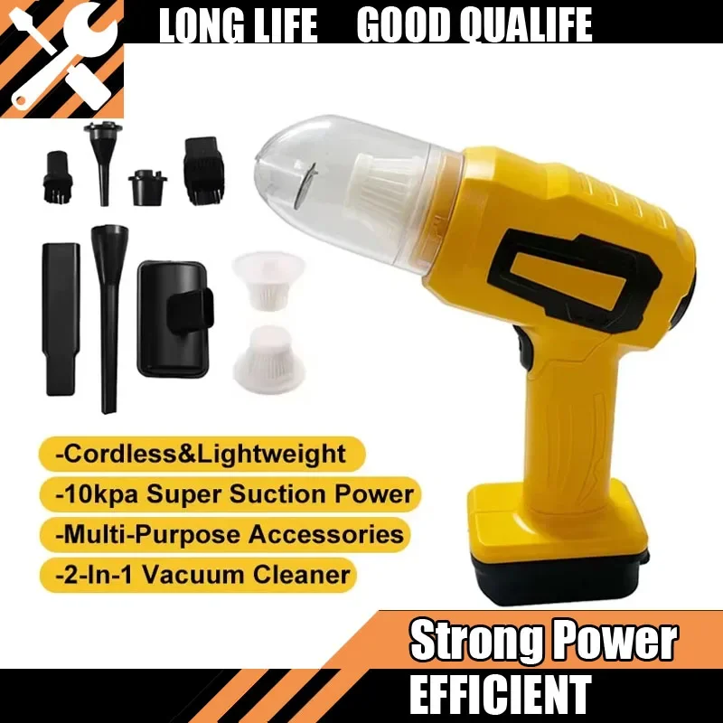 

Hot 18V Battery Handheld Car Vacuum Cleaner Tool 10Kpa Suction Power Cordless Dust Collector Convenient Fit DeWalt Blower Power
