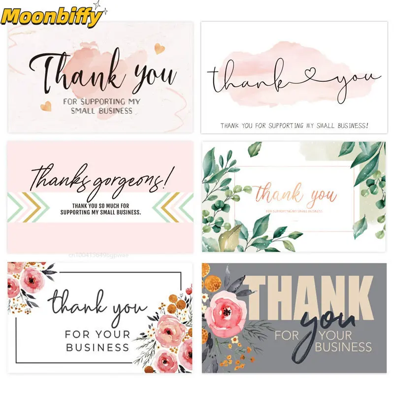 Спасибо за поддержку моей маленькой визитной карточки, поздравительной открытки, благодарственной открытки для подарка продавцом, открытки Merci, 30 шт.