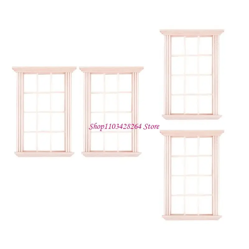 

Pack of 4 Dollhouses Window 1 12 Scale Miniature Fashion Accessories