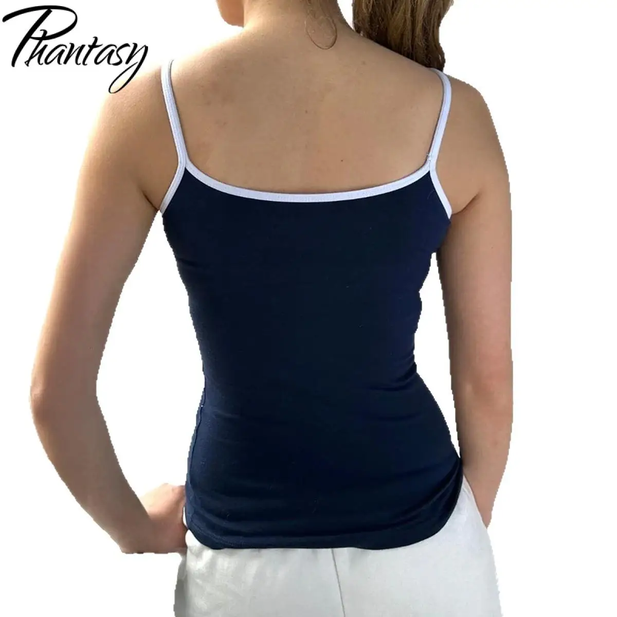Phantasy Y2Kผู้หญิงTop Camisolesเสื้อลําลองเสื้อแขนกุดเซ็กซี่สีทึบเสื้อยืดผู้หญิงเสื้อผ้า2025ฤดูร้อน