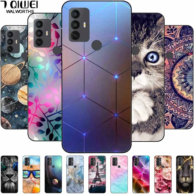 For TCL 30 SE Case 305 6.52\'\' Silicone Soft Fashion TPU Phone Cover for TCL 305 306 30SE Case 6165A Bumper Funda for TCL30SE 405