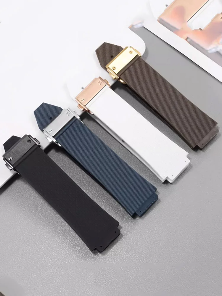 Gelang jam tangan karet tidak berbau tahan keringat untuk Hublot Yubo klasik Fusion Big Bang Series tahan air tali 26x19mm 24x17mm