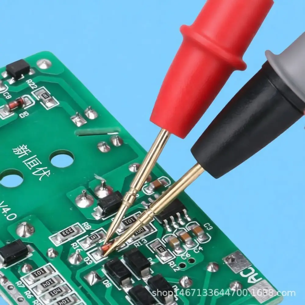 Multimeter Replacement Leads 20A Gold Plated Sharp Probes Detachable Alligator Clips Flexible Testing Cable Electric Tester