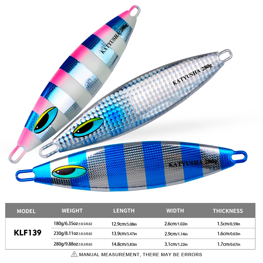 PROBEROS 5pcs 180g 230g 280g Luminous Metal Jig Swimbait Fishing Lures Artificial Hard Baits Saltwater Pesca Bass Trout Fishing