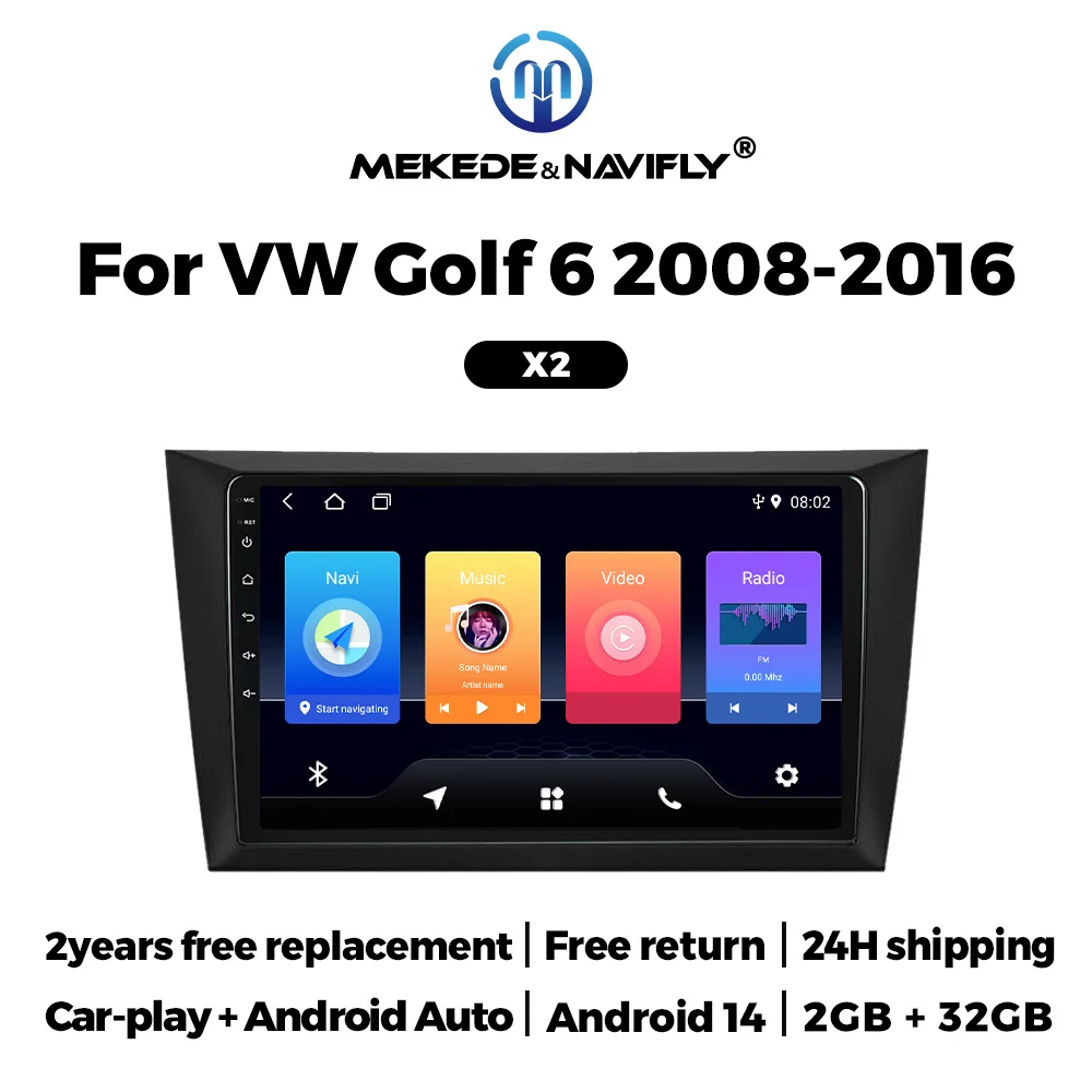 

MEKEDE Car Radio Intelligent System For Volkswagen VW Golf 6 2008 - 2016 Built-in Carplay GPS Navigation Auto Video Screen