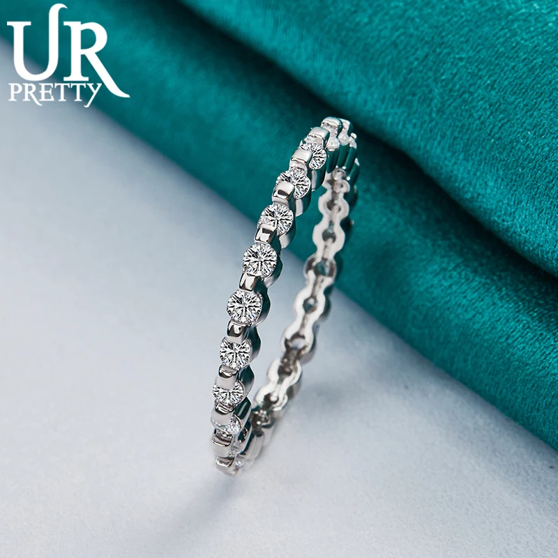 

925 Sterling Silver AAA Zircon Geometric Ring for Woman Charm Jewelry Engagement Wedding Fashion Gifts Anniversary