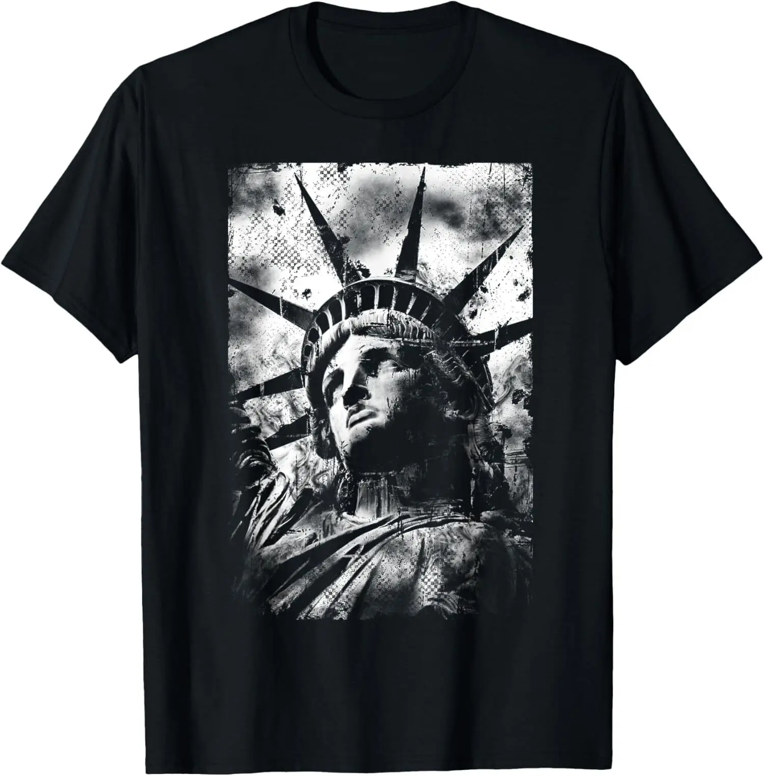 Statue of Liberty Shirt Distressed USA Graphic Design T-Shirt S-3XL