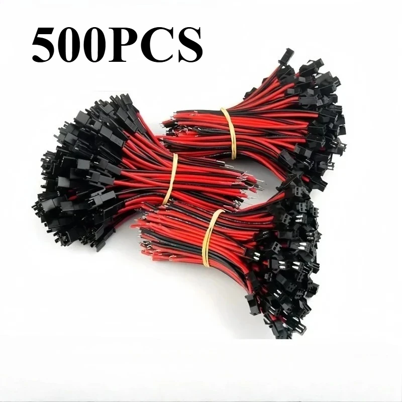

500 PCS/lot 10cm/15cm/20cm 2Pin SM 2P LED Cable Connector Male Female Adapter EL Plug Socket