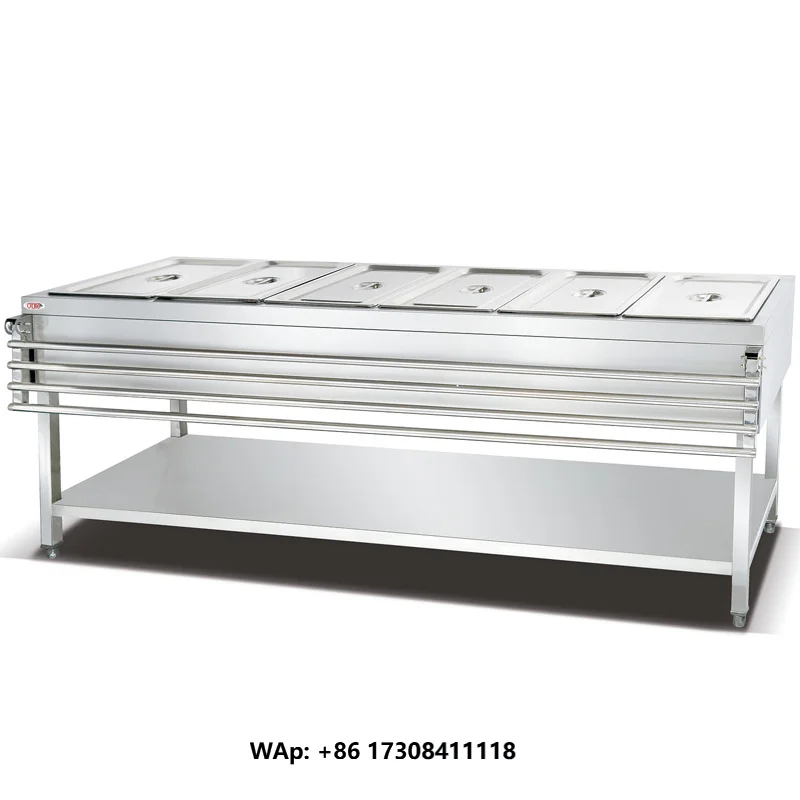 VNTKITCHEN Commercial Stainless Steel Bain Marie Food Warmer