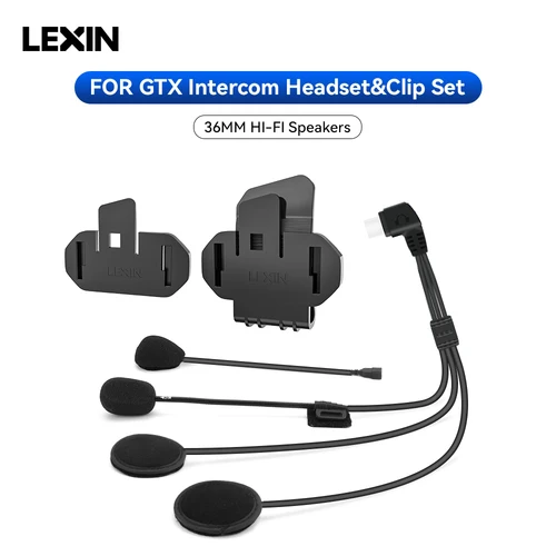 LEXIN-GTX 36MM intercomunicador de motocicleta auriculares y accesorios de Clip para casco completo/medio intercomunicador enchufe de auriculares