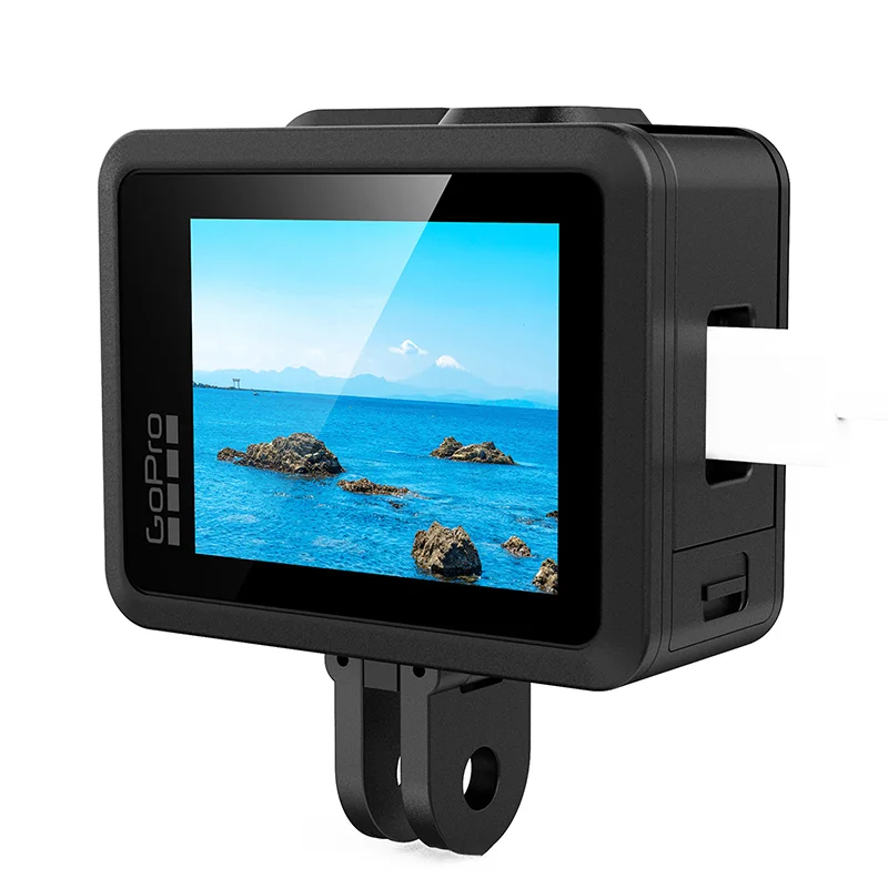 Durable and Protective Silicone Camera Case with Len Cap and Strap for GoPro Hero 2024 with Glass Screen Overlay view 6