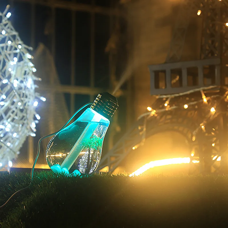 USB Bulb Humidifier - Mini Quiet Humidifier with Colorful Night Light | Micro Landscape Desktop Decoration for Bedroom/Home
