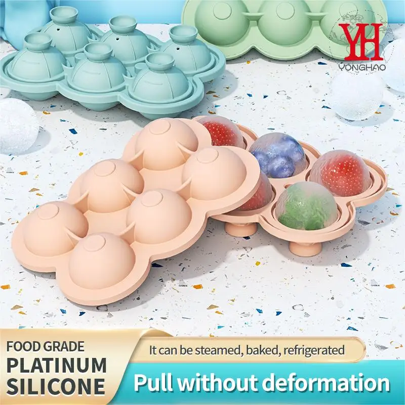 Wholesale BPA  Large Size Silicone Ice Cube Trays Stackable Flexible Ice Cube Molds with Leak-Proof Removable Lid for DIY