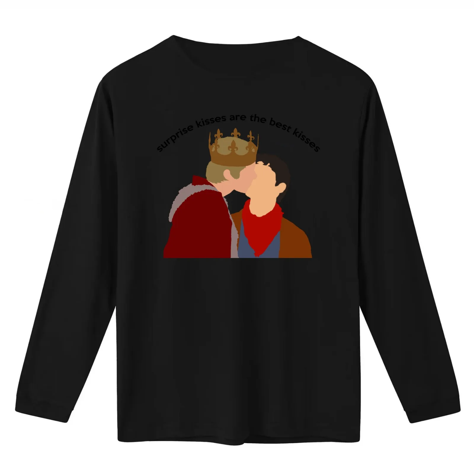 Merlin & Arthur - Surprise kisses T-Shirt Summer Casual Cotton Tee Oversized Streetwear Tops Vintage Graphic Print