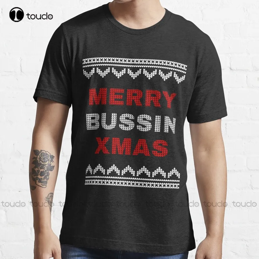 Merry Bussin Christmas Ugly Holiday Sweater Ugly Christmas Sweater T-Shirt Designer T Shirts For Men Custom Aldult Teen Unisex