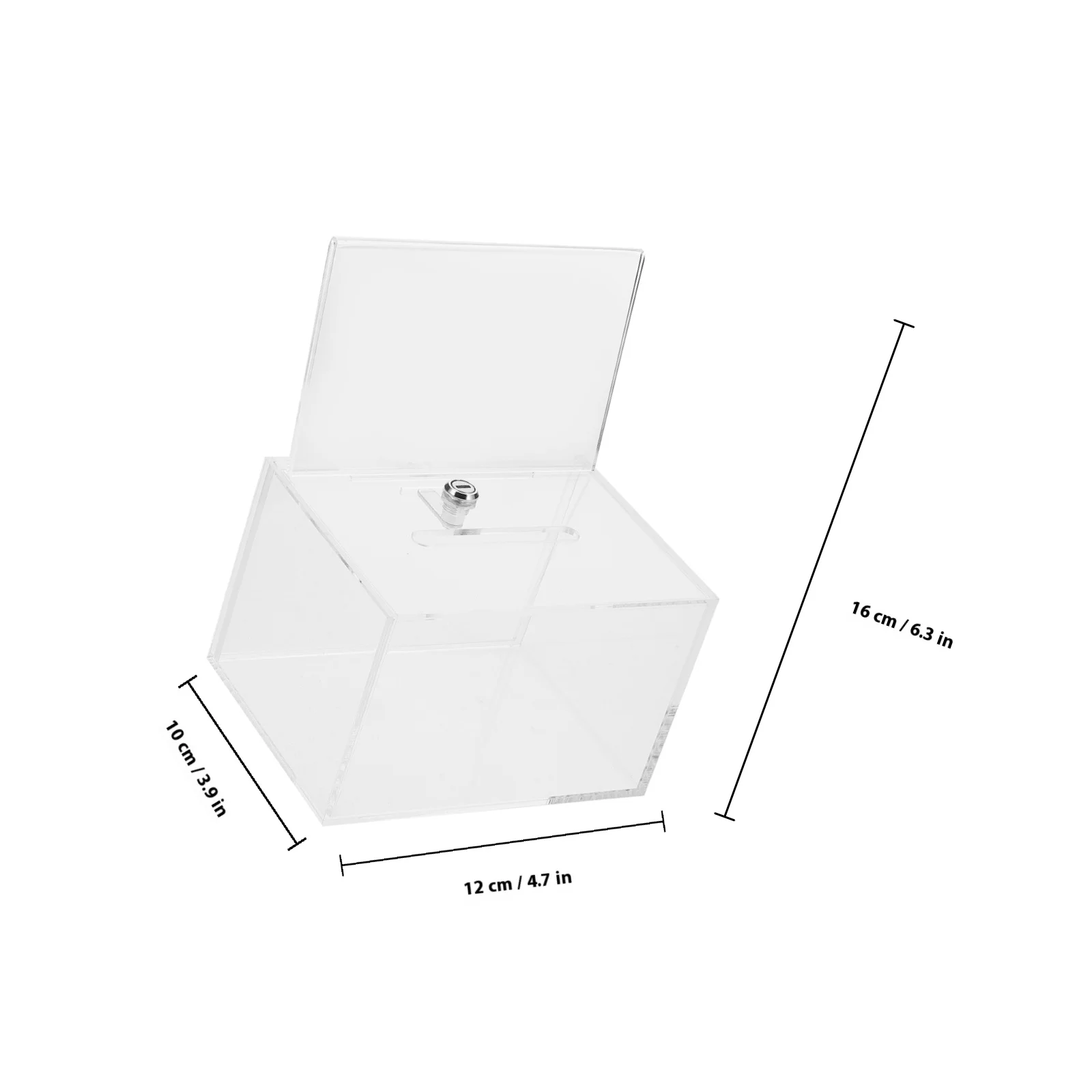 Clear Acrylic Ballot Box Suggestion Donation Organizer Transparent Collection Box for Voting Fundraising Complaint Letters