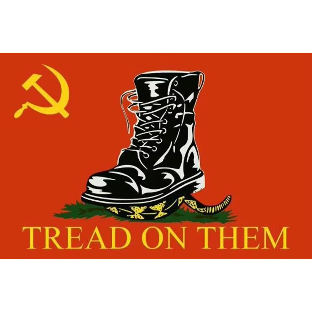 Custom 90x150cm Tread On Them Flag with USSR hammer and Sickle Ping Outdoor and Indoor HISTORY banner flag