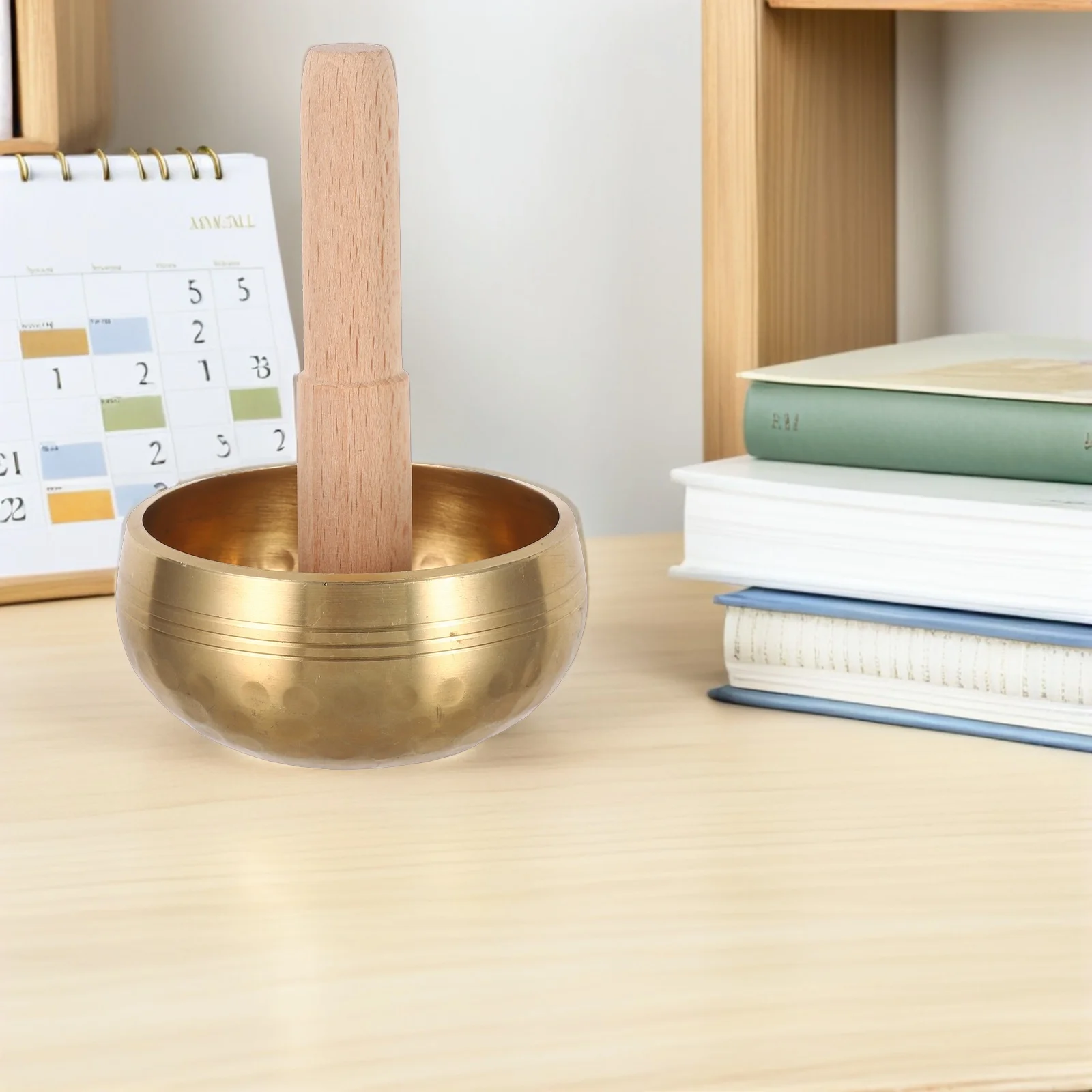 

1Set 3inch Authentic Handcrafted Singing Bowl Wooden Striker for Meditation Yoga Mindfulness Relaxation Portable Durable