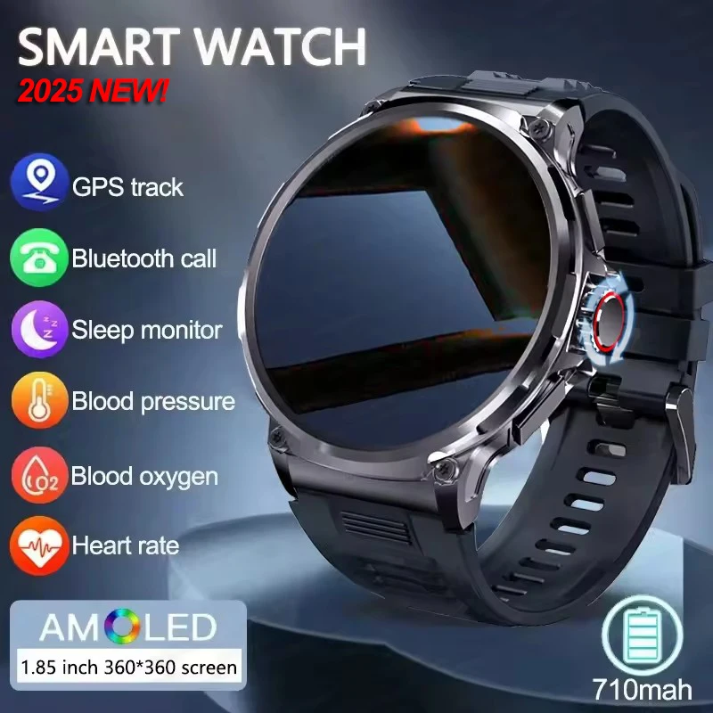 

2025 New GPS Track Smart Watch Men 1.85-Inch Ultra HD AMOLED Screen 710 Mah Battery Bluetooth Call SmartWatch For Huawei Xiaomi