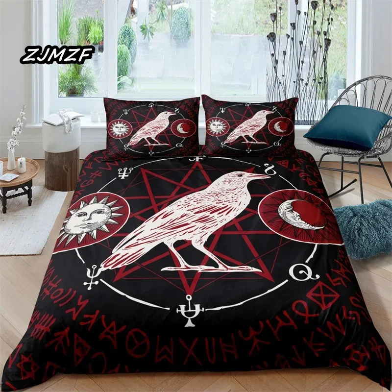 Viking Northern Germanic Culture Wolf Celtic Bedding Set Boys Girls Twin Queen Size Duvet Cover Pillowcase Bed Kids Adult