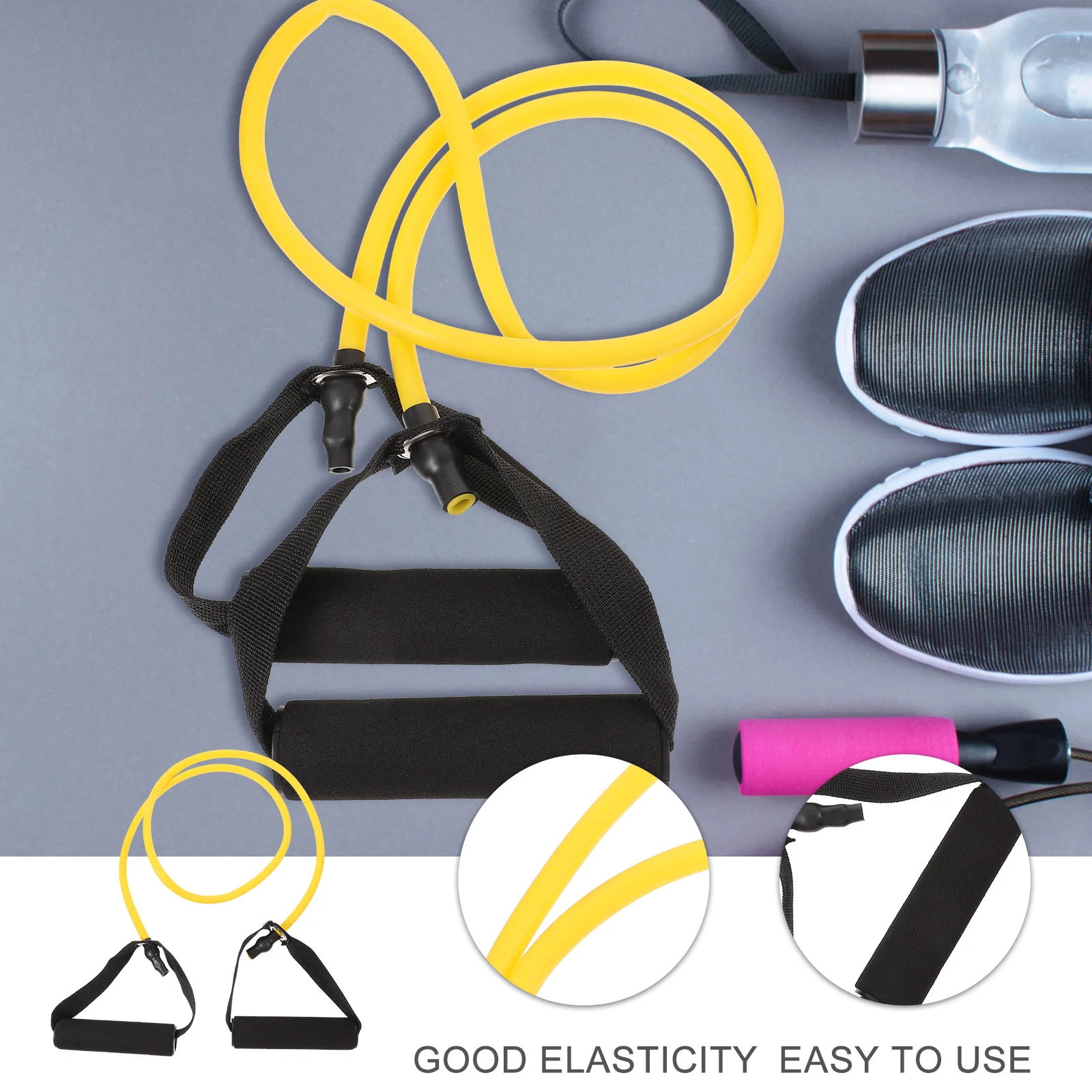 

Elastic Pull Rope for Exercise Non Irritating Stretchy Resistance Band Comfortable Handle Workout Bands Physical Therapy