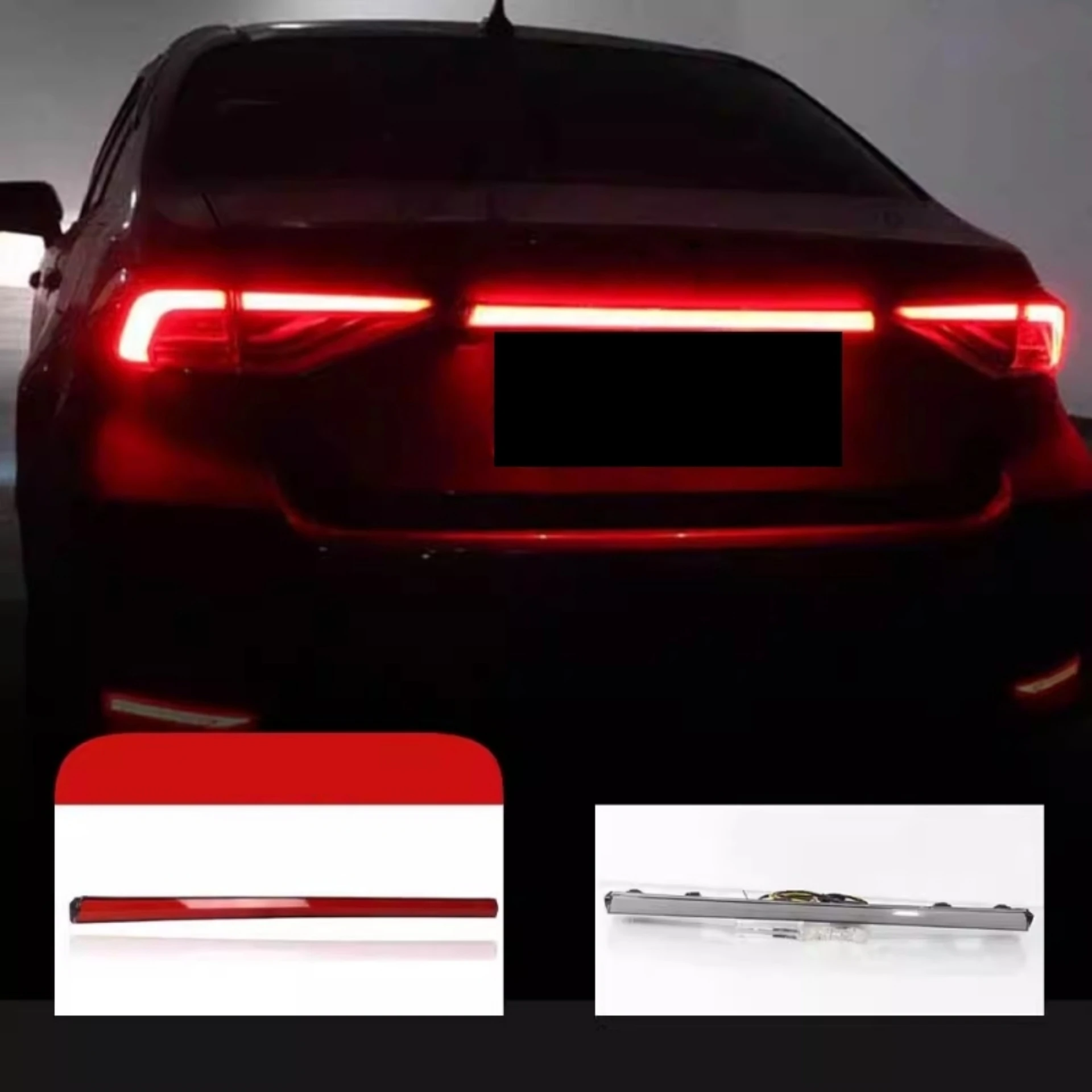 Red Black Through Taillight for Toyota Corolla 19-23 Modified Turn Signal Rear Center Light Brake Lamp Car Accessories