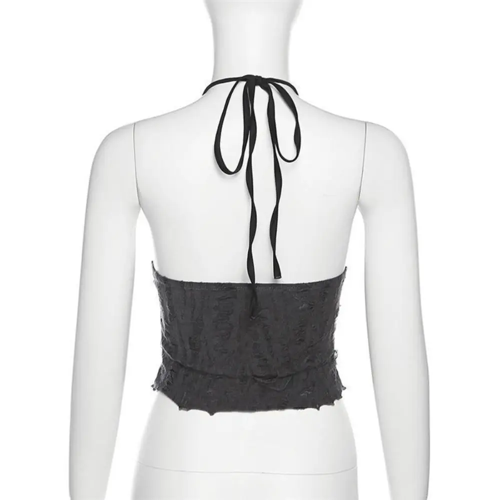 

Fashion Backless Summer Y2k Camisole Sleeveless Beach Wear Hollow Flower Crochet Top Vest Slim Fit Halter Top Women Seaside