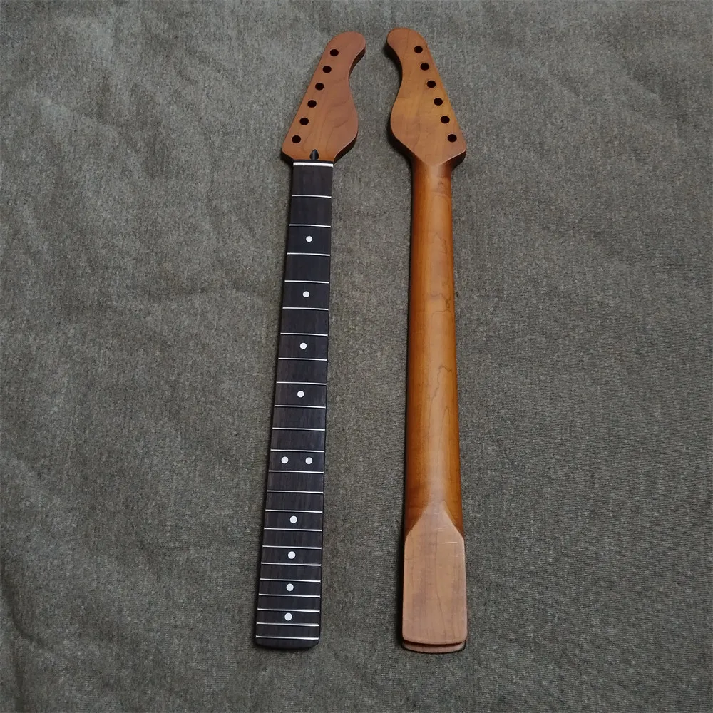 22 Bünde, 9,5 Zoll, Griffbrett aus Palisander, gerösteter Ahorn, elektrischer Gitarrenhals, Punktmuster, Halsverstrebung, Gitarrenteile, Zubehör – Detail 7