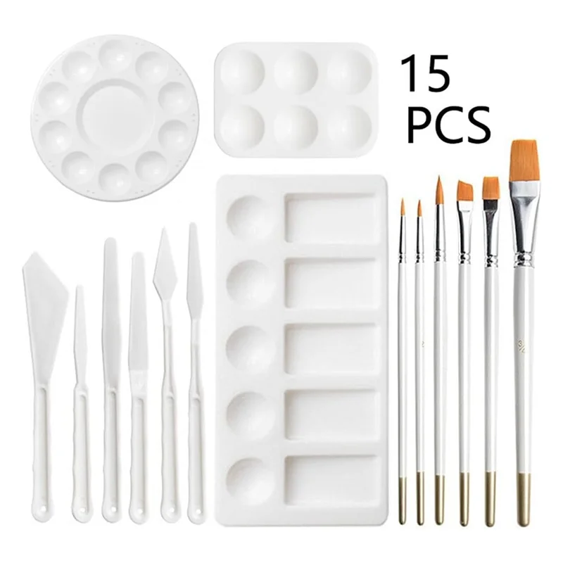 Practical-Palette Palette Paintbrush Scraper 15-Piece Set Of Rectangular Palette Art Graffiti Painting Tools