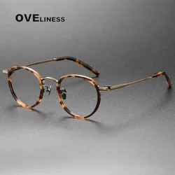 Vintage Acetate titanium Glasses Frame for Men 2025 square Eyeglasses Frames Women Korea Eyewear