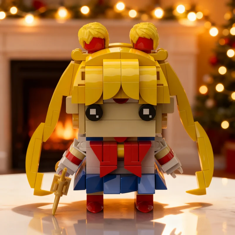 178pcs MOC Sailor Bunny Tsukino BrickHeadz Model Building Blocks Toy Collection Assemble Brick Idea 3D Birthday Creative