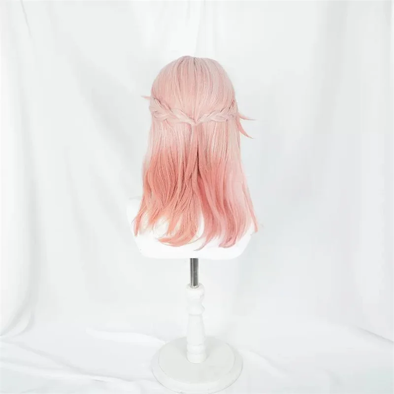 L-e-mail parrucca sintetica per capelli Honkai Star Rail Jiaoqiu parrucca Cosplay con orecchie colore rosa parrucche Cosplay arancioni parrucca resistente al calore