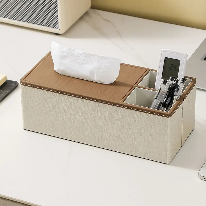 

Japanese Minimalist Tissue Box Living Room Hotel Restaurant Paper Box Toilet Paper Facial Tissue Napkins Storage Leather Decor