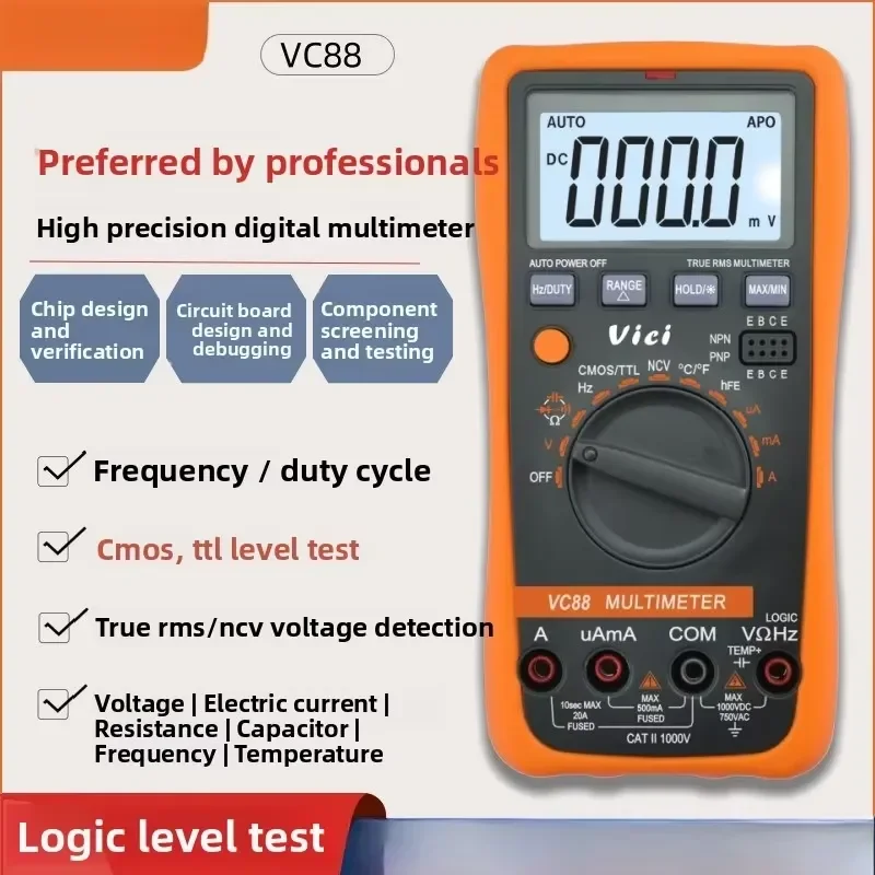 for VC88 High Precision Digital Multimeter with Logic Level Testing Function for Electronic Circuit Debugging and