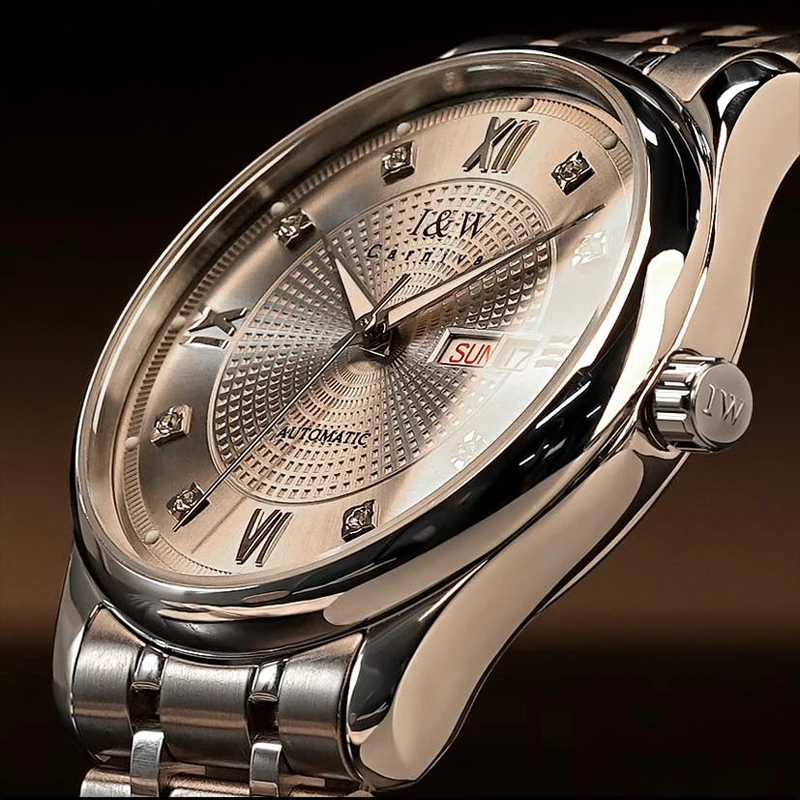 Carnival Brand I&W High-End Mens Watches Luxury Imported MIYOTA Movement Mechanical Watch Waterproof Week Date Watches For Man
