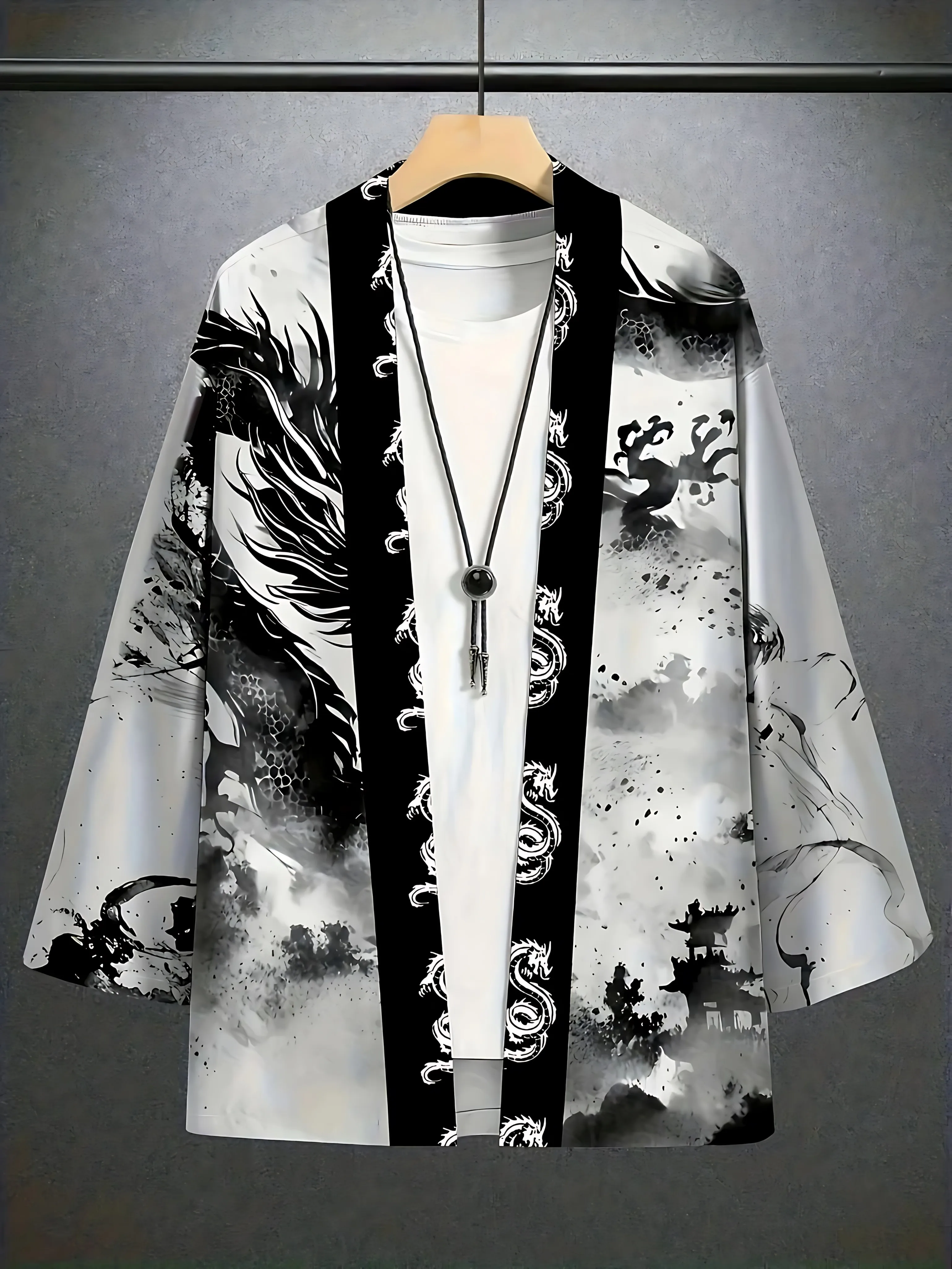 

2026 Summer Men's Kimono 3D Printed Pattern Breathable Lightweight Casual Fashion Outdoor Men's Clothing