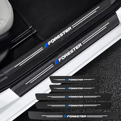 Auto Carbon Fiber Decals Stickers Car Door Threshold Scuff For Subaru Forester 2015 2014 2013 2012 2011 2010 Accessories