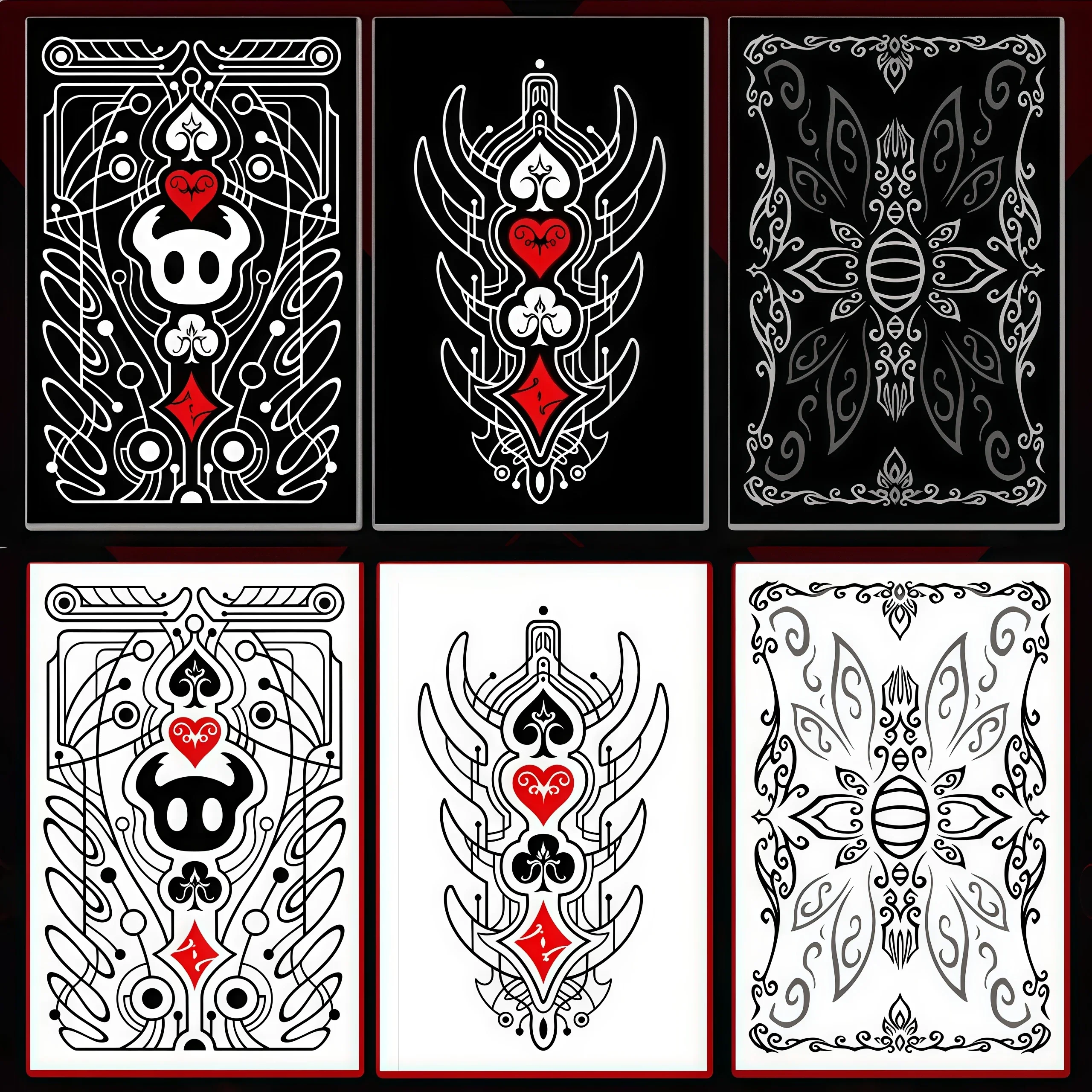 

Hollow Knight Poker Card Deck Standard Size Black White Creative Playing Cards Portable Board Game Gift for Party Supplies