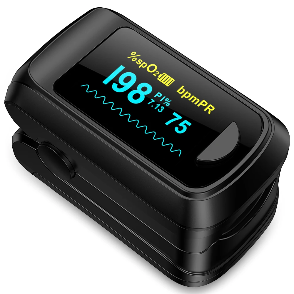 HealthTree Medical Finger Pulse Oximeter Blood Oxygen Saturation Heart Rate Meter OLED Oximetro SpO2 PI PR Monitor Adult Child