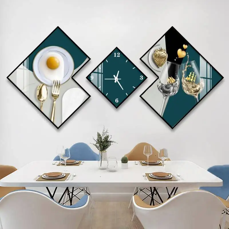 

Hot Sales Factory Wholesale With Wall Clock Framed Artwork Prints Minimalism Abstract Wall Painting Canvas Painting Modern Wall