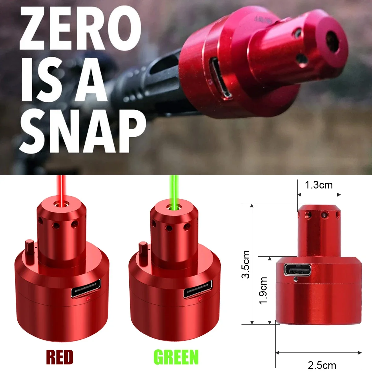 2-IN-1 9mm 223REM Cal .17/177 22LR 38SPL La-ser Magnetic Red Dry Fire Training Cartridge Training Bullet Bore Sight Dual-purpose