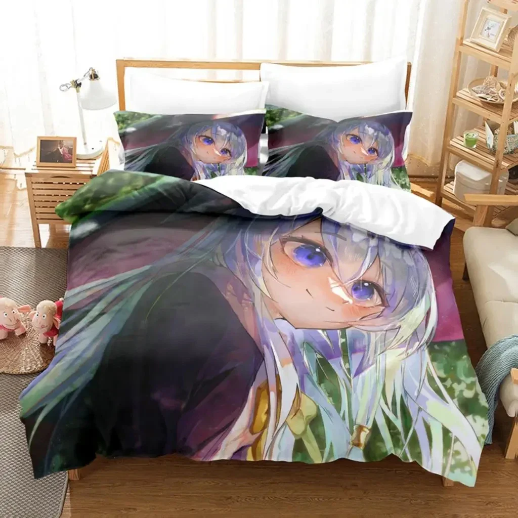 Anime Wandering Witch Journey Of Elaina  Bedding Set Boys Girls Twin Queen Size Duvet Cover Pillowcase Bed Kids Adult