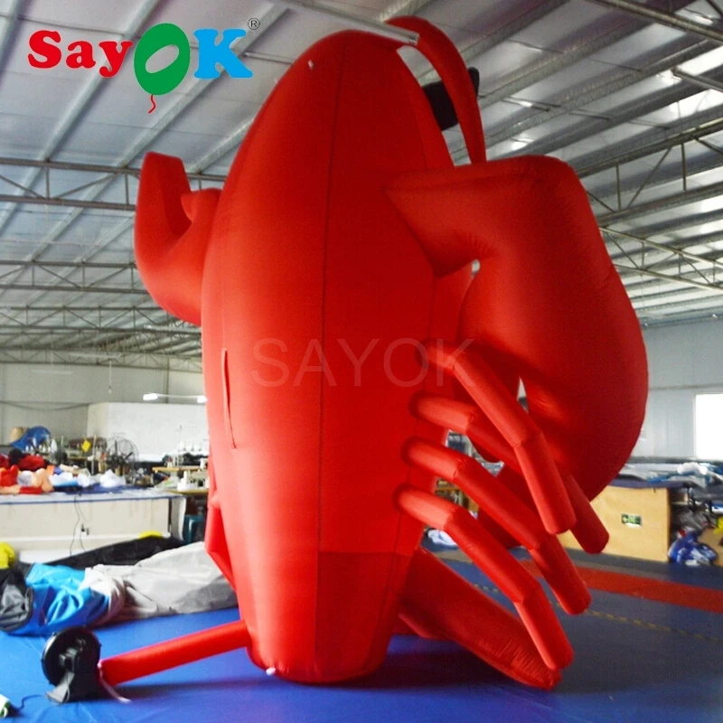 Sayok Giant Inflatable Lobster 4m High Outdoor Crawfish Cartoon Inflatable Shrimp for Advertising Promotion and Restaurant Decor