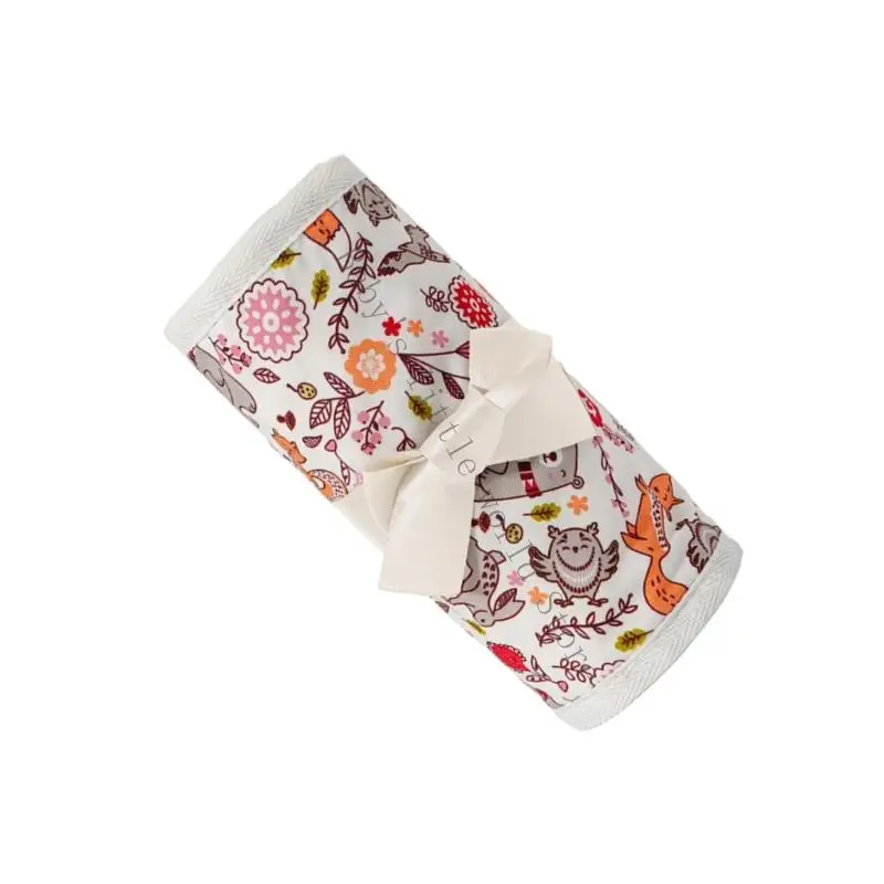 مجموعة من 4 قطعة من واقيات حواف سرير القطن قابلة للتنفس لسرير الأطفال وواقي حماية لسرير الأطفال مطبوع عليه رسوم كرتونية غطاء #4