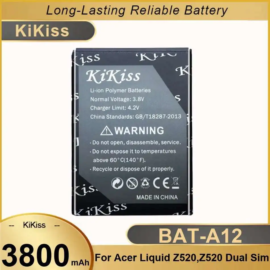 

Аккумулятор для мобильного телефона Bat-A12 3800 мАч для Acer Liquid Z520, Liquid Z520 Dual Sim P N Bat-A12 1ICP4 51 65 KT.00104.002 Bat A12